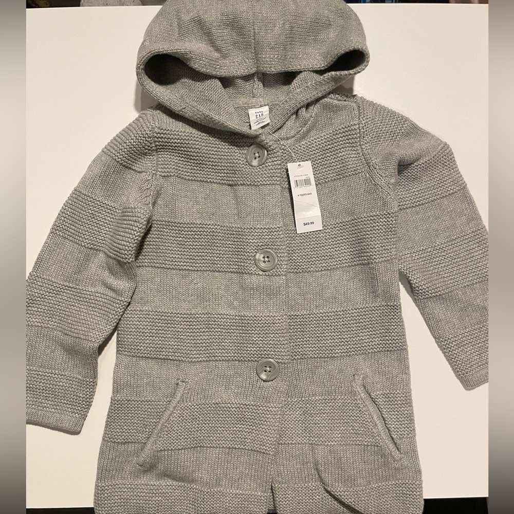 Baby Gap hooded, button up cardigan